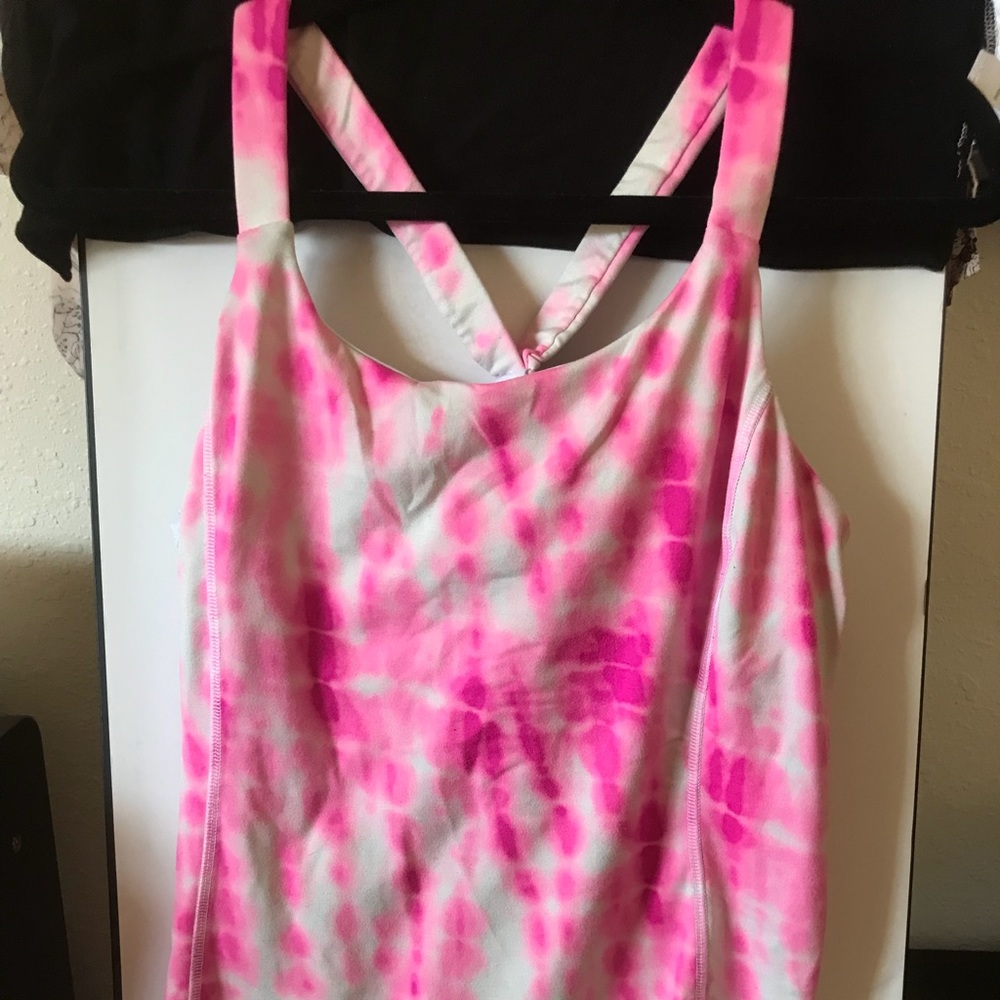 Pink Tie-Dye Workout Top